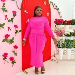 Boohoo Pink Maxi Dress